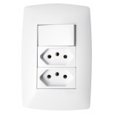 Conjunto Interruptor Paralelo + Tomada Dupla 20A - HOME BRANCA